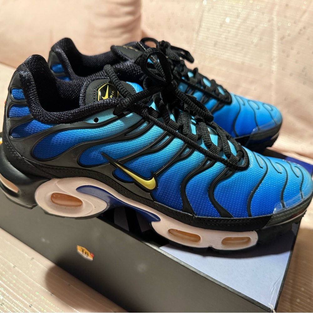 Nike Air Max Plus OG Black / Sky Blue Shoe Box Label